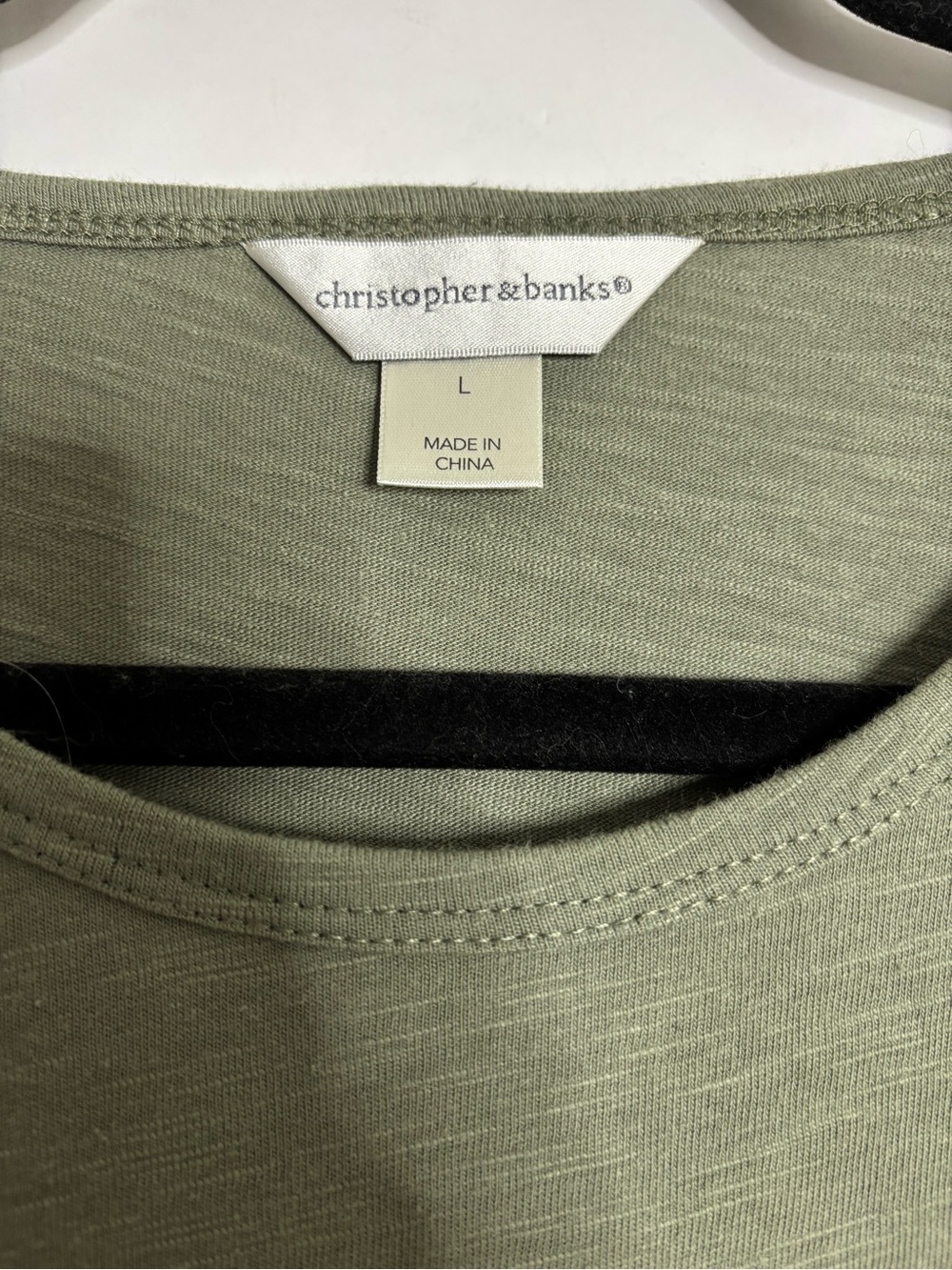 Christopher & Banks Olive Green Butterfly Floral Long Sleeve Tee - Picture 4 of 6